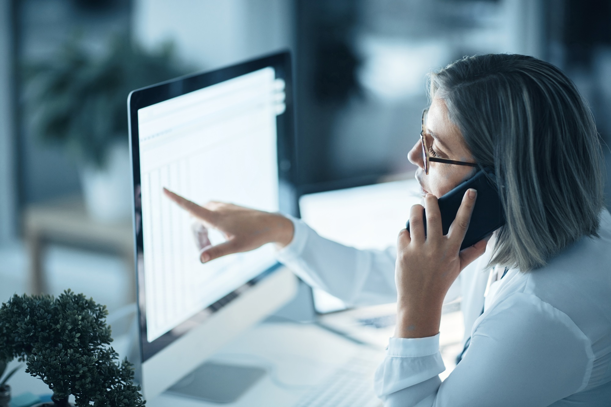 Woman ensuring compliance with quality management system